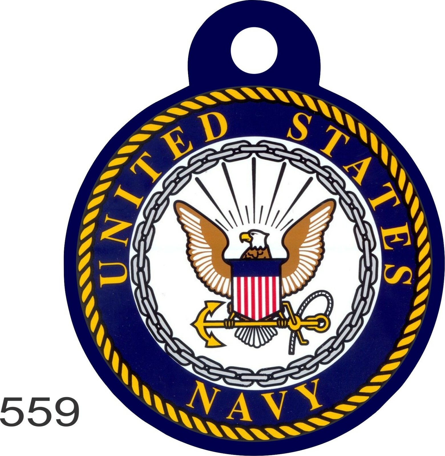 Pet Tags Personalized Pet ID tag for Dog and Cat ROUND Tags US NAVY MILITARY KEY