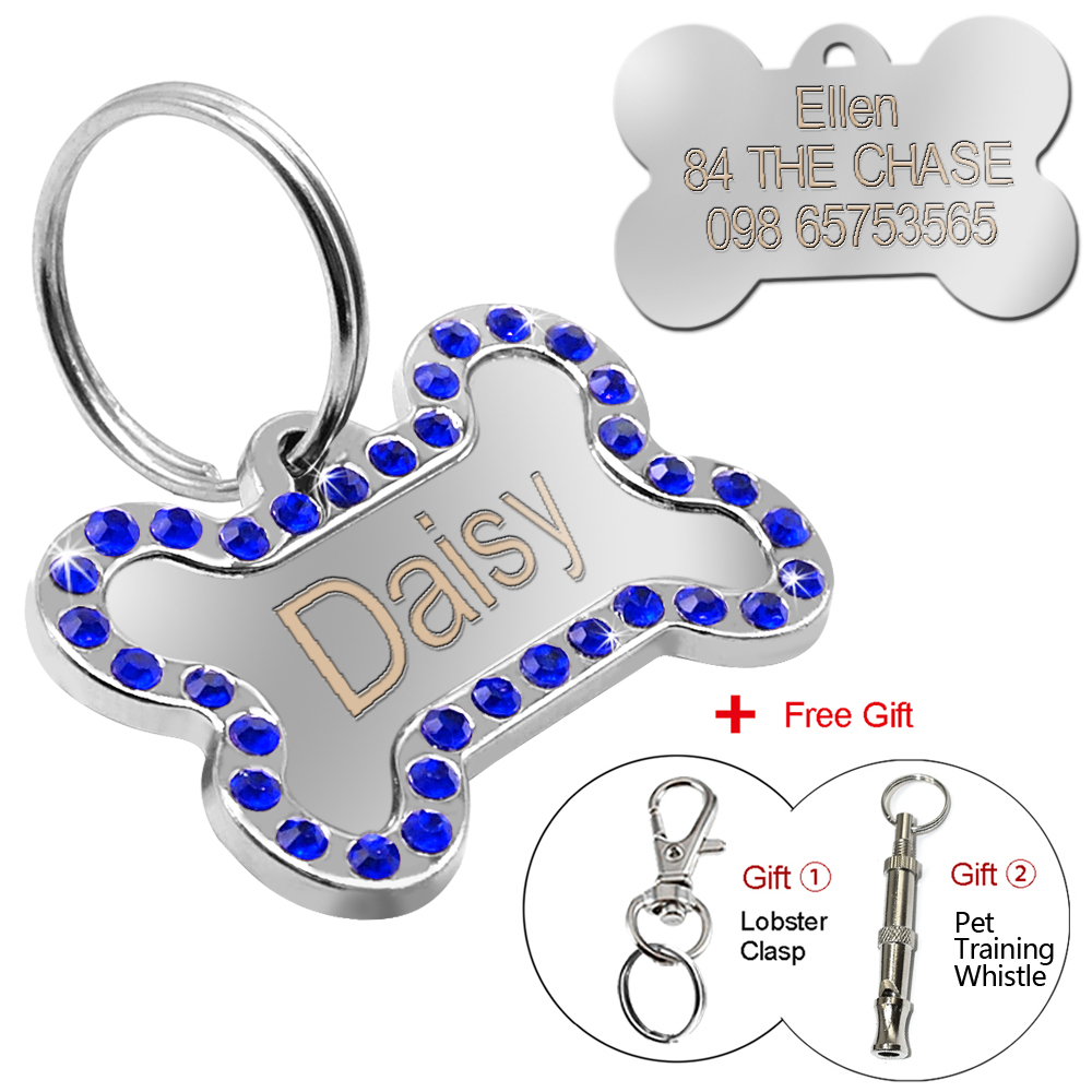 Personalized Glitter Dog Tags Disc Engraved Cat Puppy Pet ID Name Collar Tag
