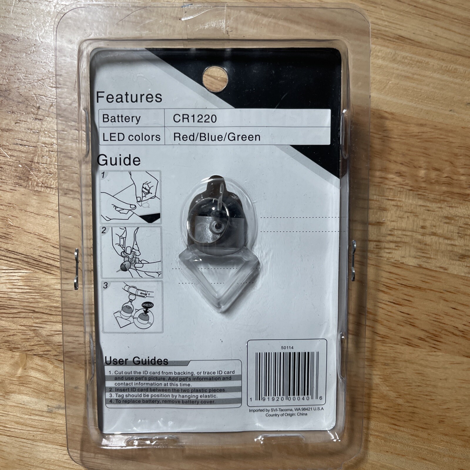  NEW SPECIALTIES FLASHING PENTACLE DIAMOND PET ID SAFETY TAG DOG CAT LIGHT