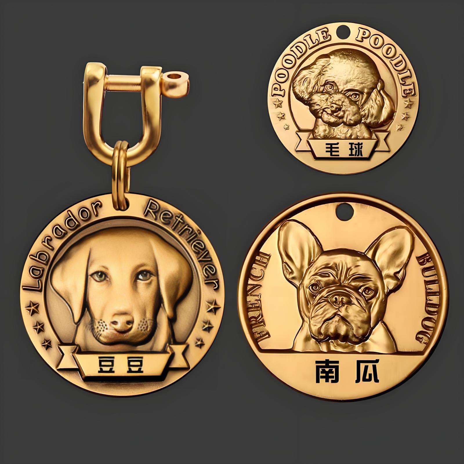 Custom Brass Dog Tag – Engraved Pet ID, Memorial Gift – Durable Personalized
