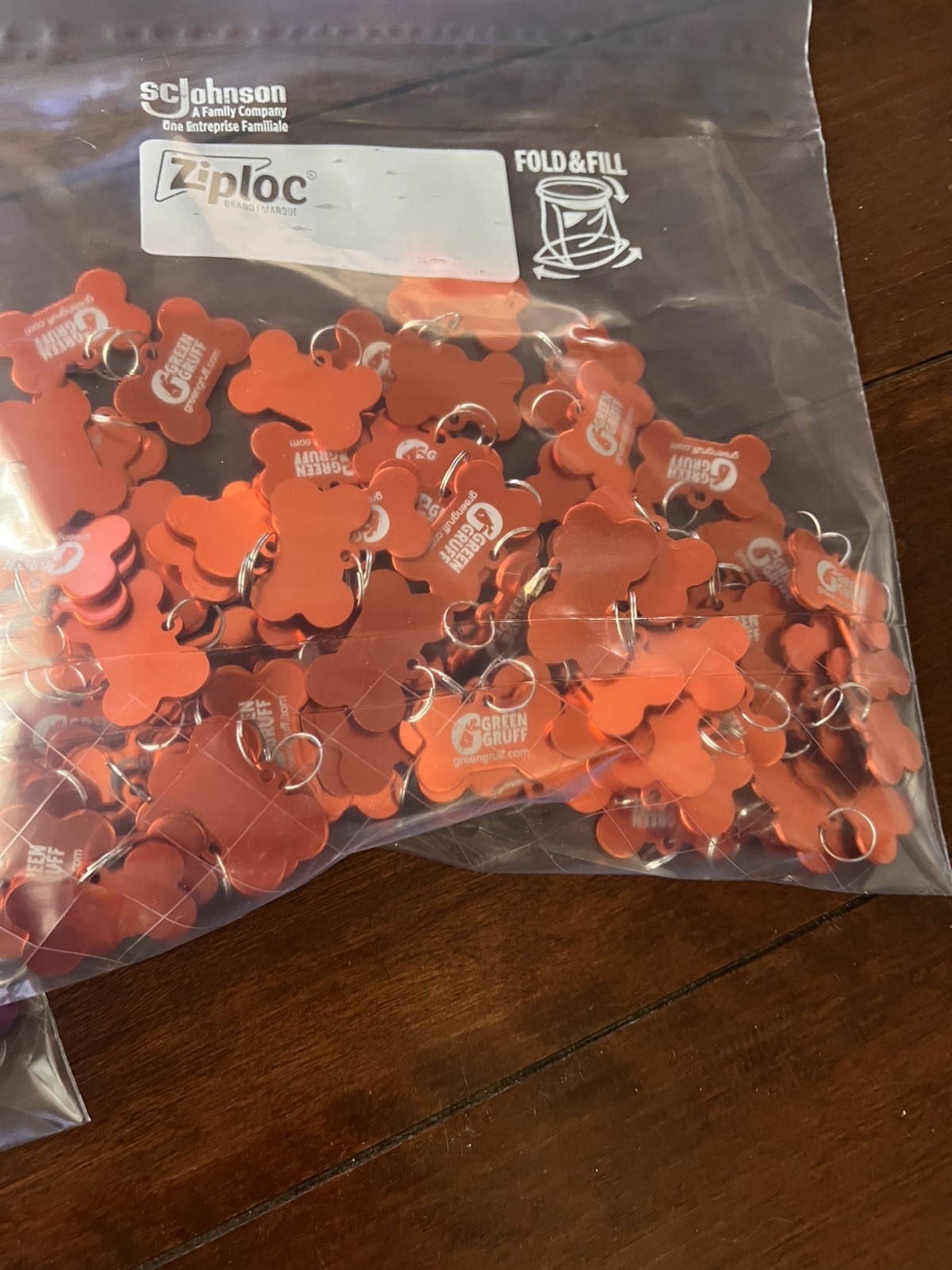 217 Pc Green Gruff Pet ID Tags Bone Anodized Aluminum Blanks for Engraving