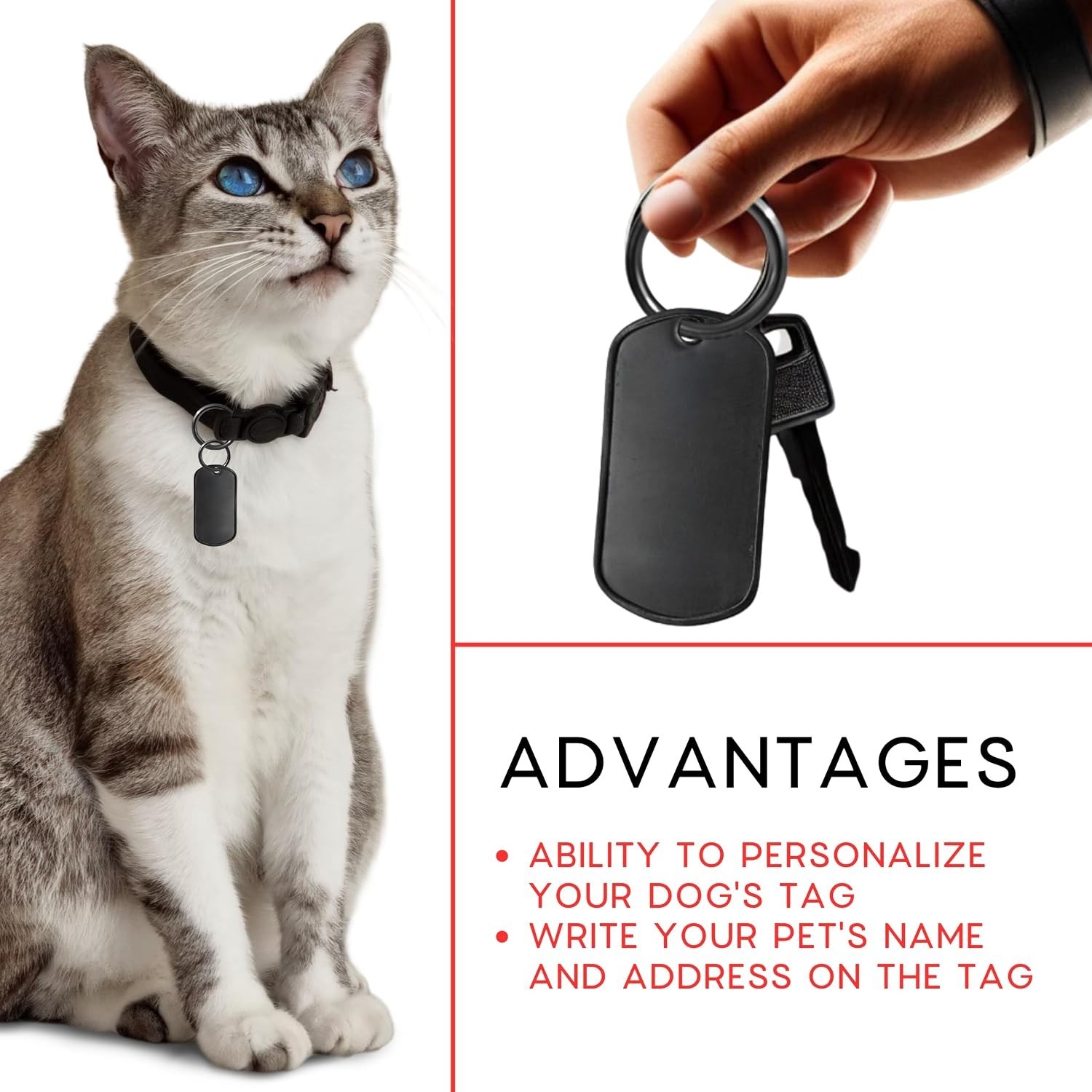 25 PCS Stainless Steel Dog Tags – Black Engravable Dog Tags Military Blanks f…