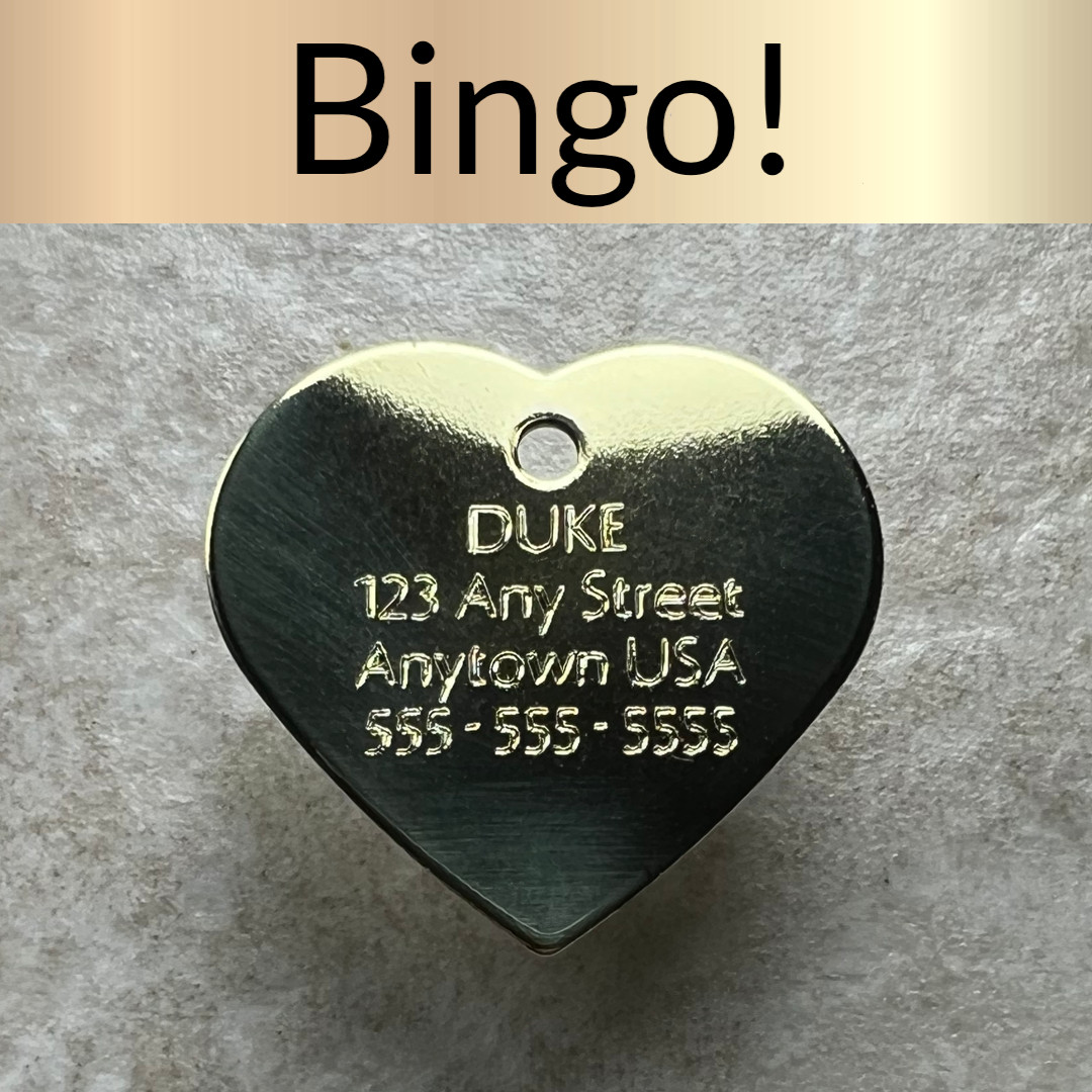 Custom Engraved Dog Tags Personalized Dog Collar Pet Tags Bone Pet BRASS HEARTS