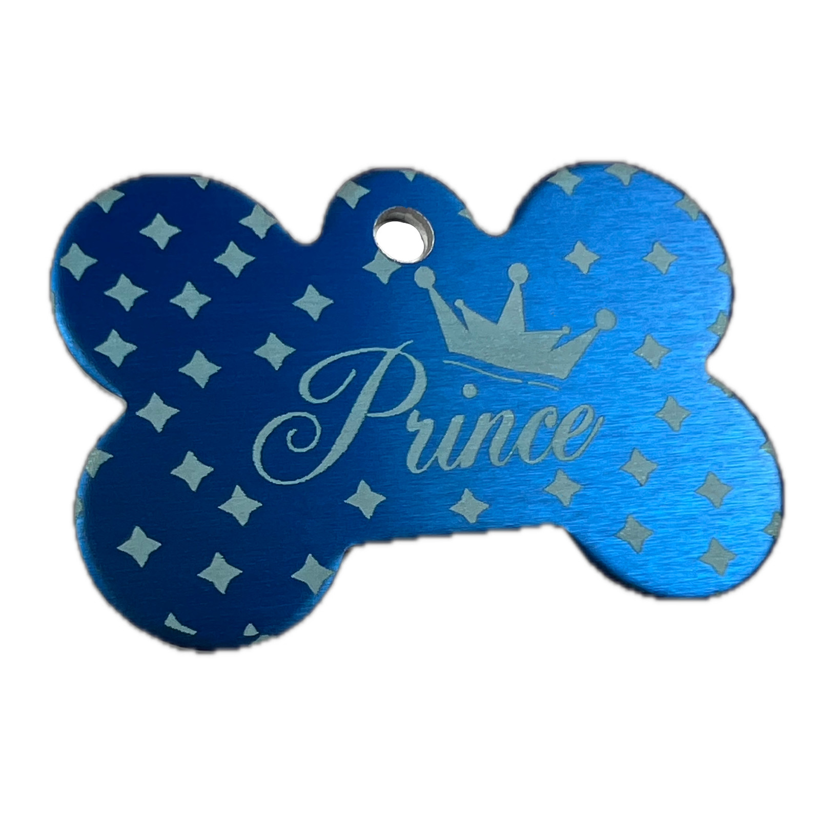 Custom Engraved Dog Tags Personalized Dog Collar Pet Tags Engraved BLUE PRINCE