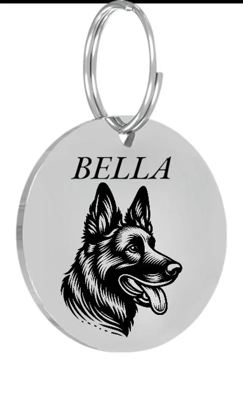 DUTCH SHEPHERD Pet ID Tags Dog Tags Personalized Front and Back Engraving…