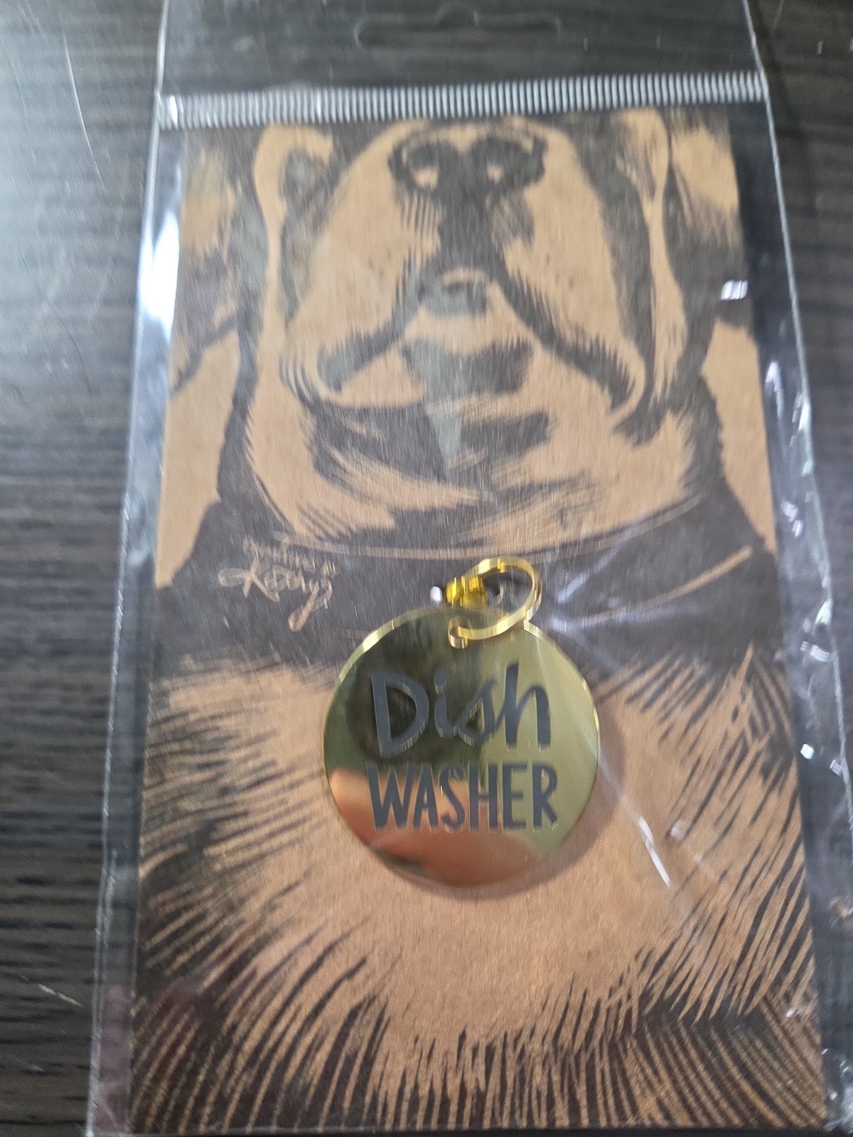 “Dish Washer” Enamel Pet Collar Charm by Primitives by Kathy