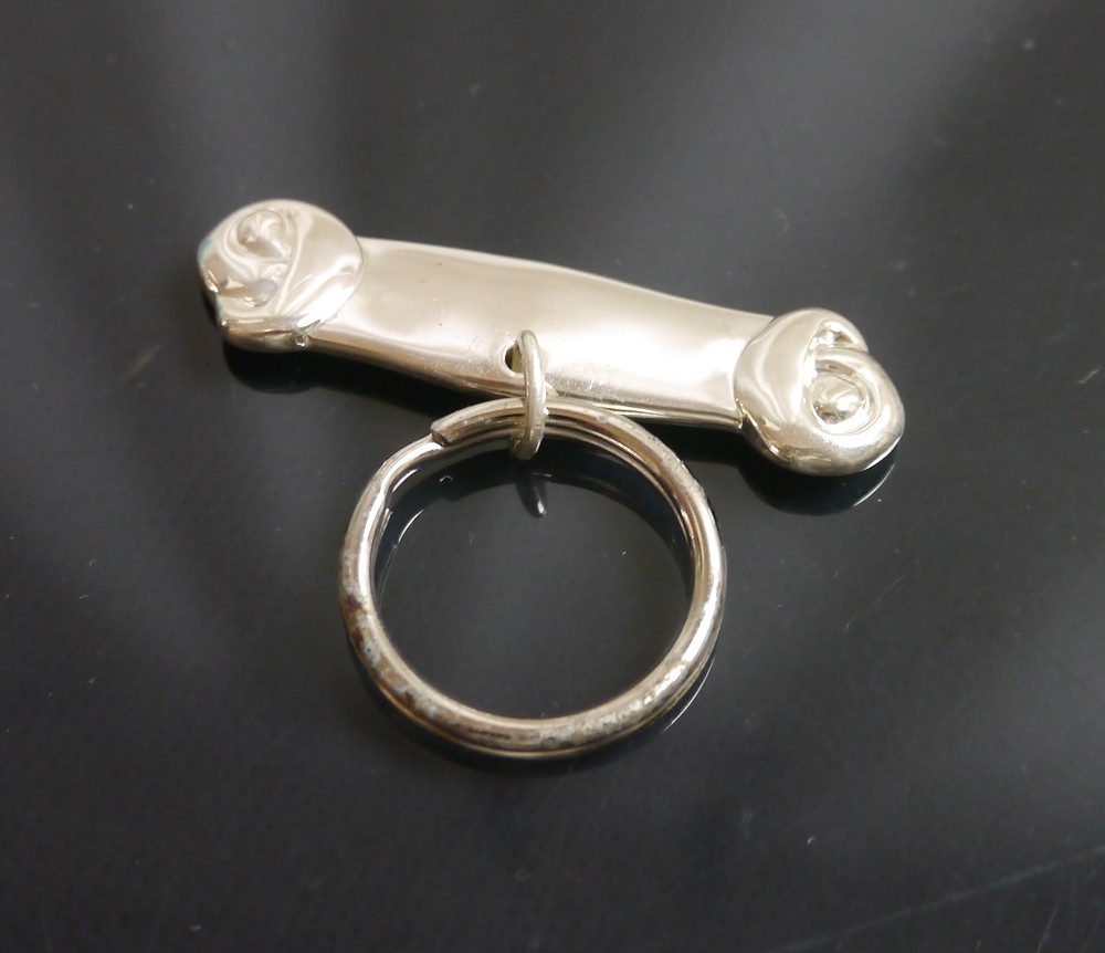 Tiffany & Co. Keychain Bone Dog Design Sterling Silver 925 Vintage