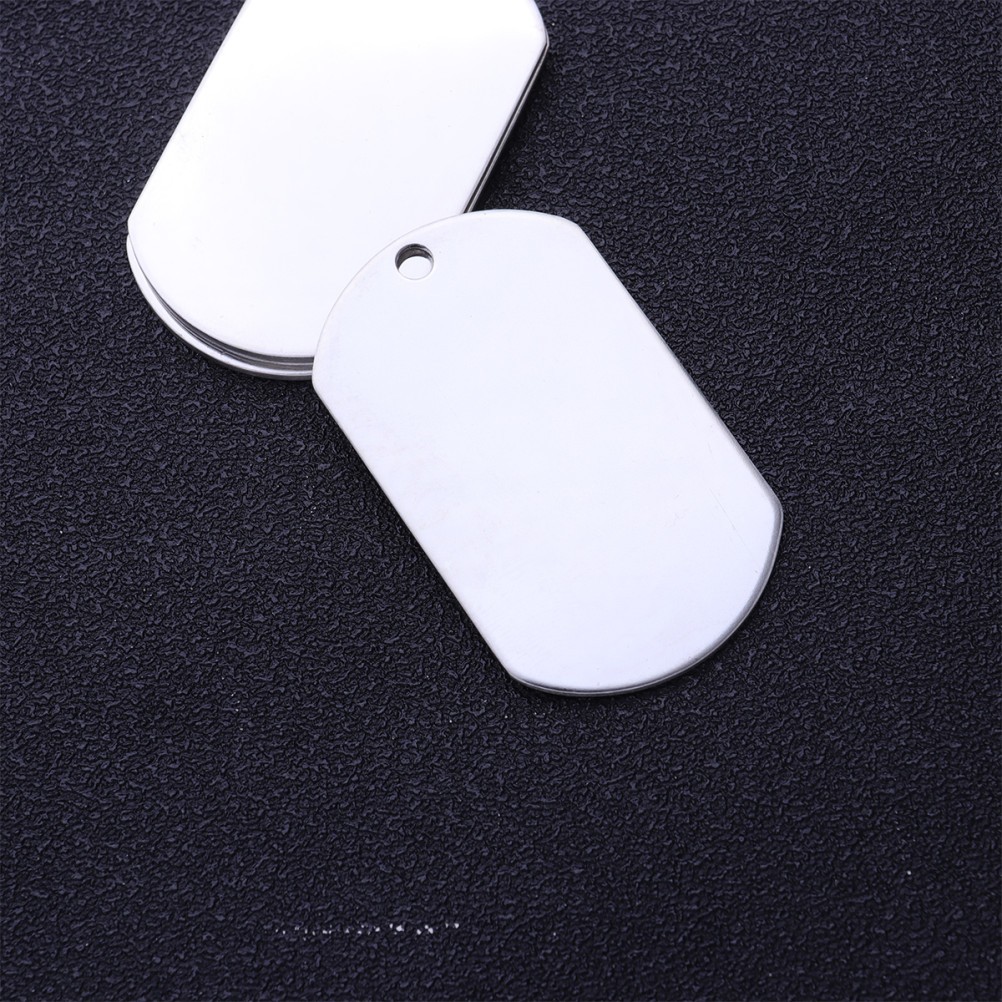 10Pcs Durable Silver Dog Hanging Tags Titanium Steel Pet Name Pendent
