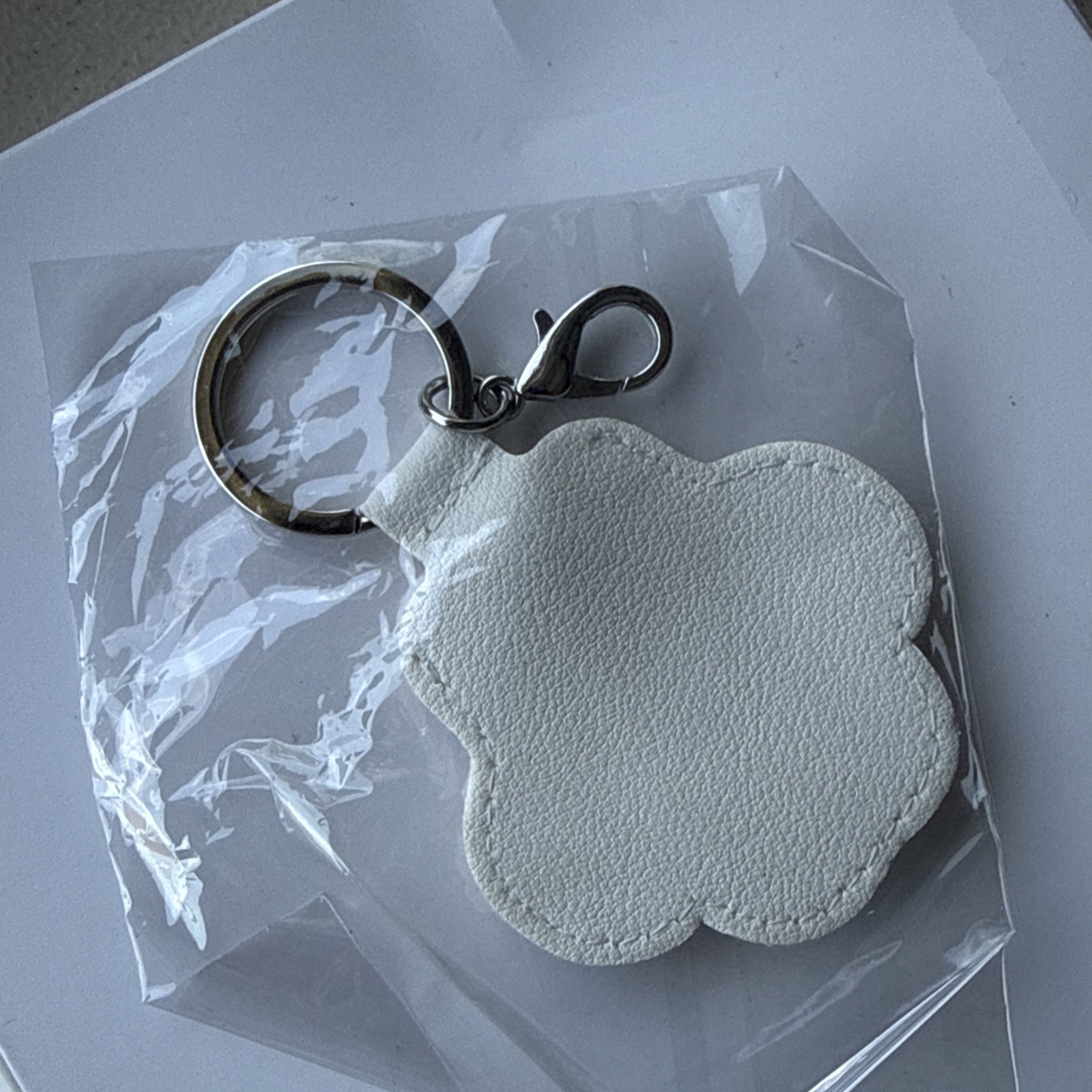 Pet Memorial Keychain, Cute Leather Paw Keyring for Bag, Cat & Dog Hair Keepsake