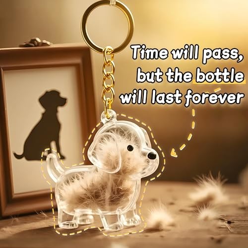Dog Hair Collector Keychain 4pc Memorial Pet Fur Ashes