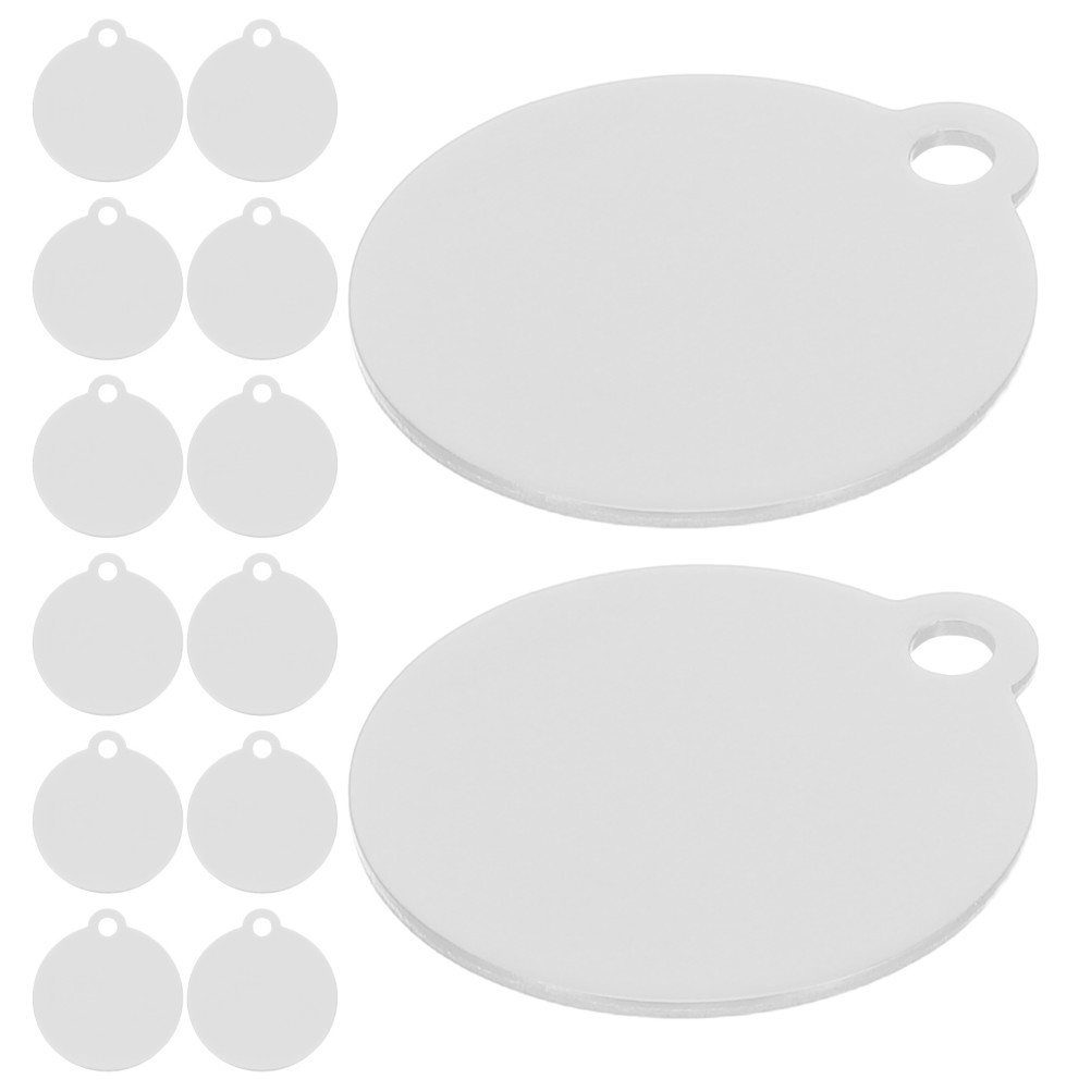 20 Pcs Aluminum Round Labels Blank Metal Pet Tags Cat for Engraving