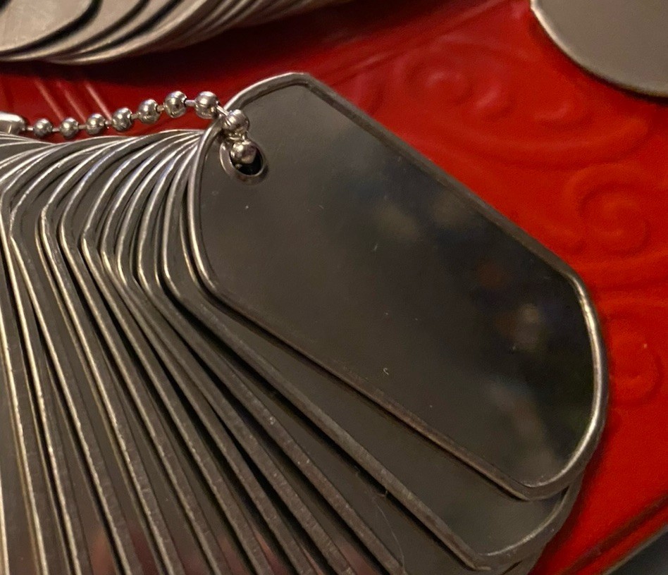 50 Shiny Stainless Steel Military Type Dog Tags – BLANK