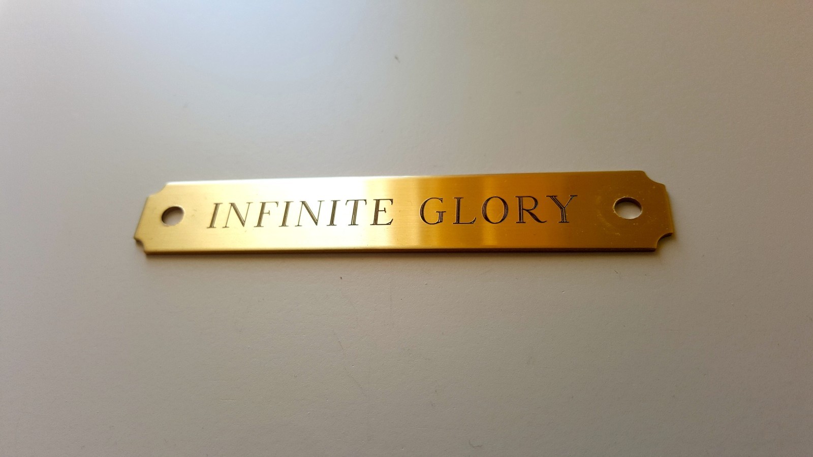 HALTER PLATE NOTCHED 4.5″x 3/4″ BRASS CUSTOM ENGRAVED HALTER BROW NAME PET TAG