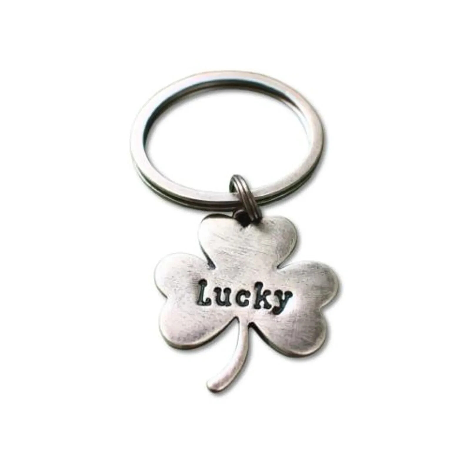Personalized Shamrock Pet ID Tag – Custom Dog Name Tag, Lucky Key Charm, Engrave