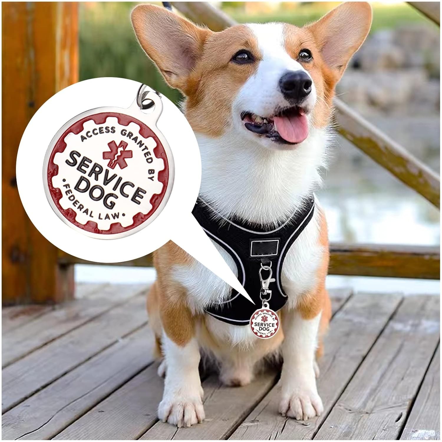 Puppy Service Dog Tag, Double-Sided Emotional Support Animal ESA Red Medical …