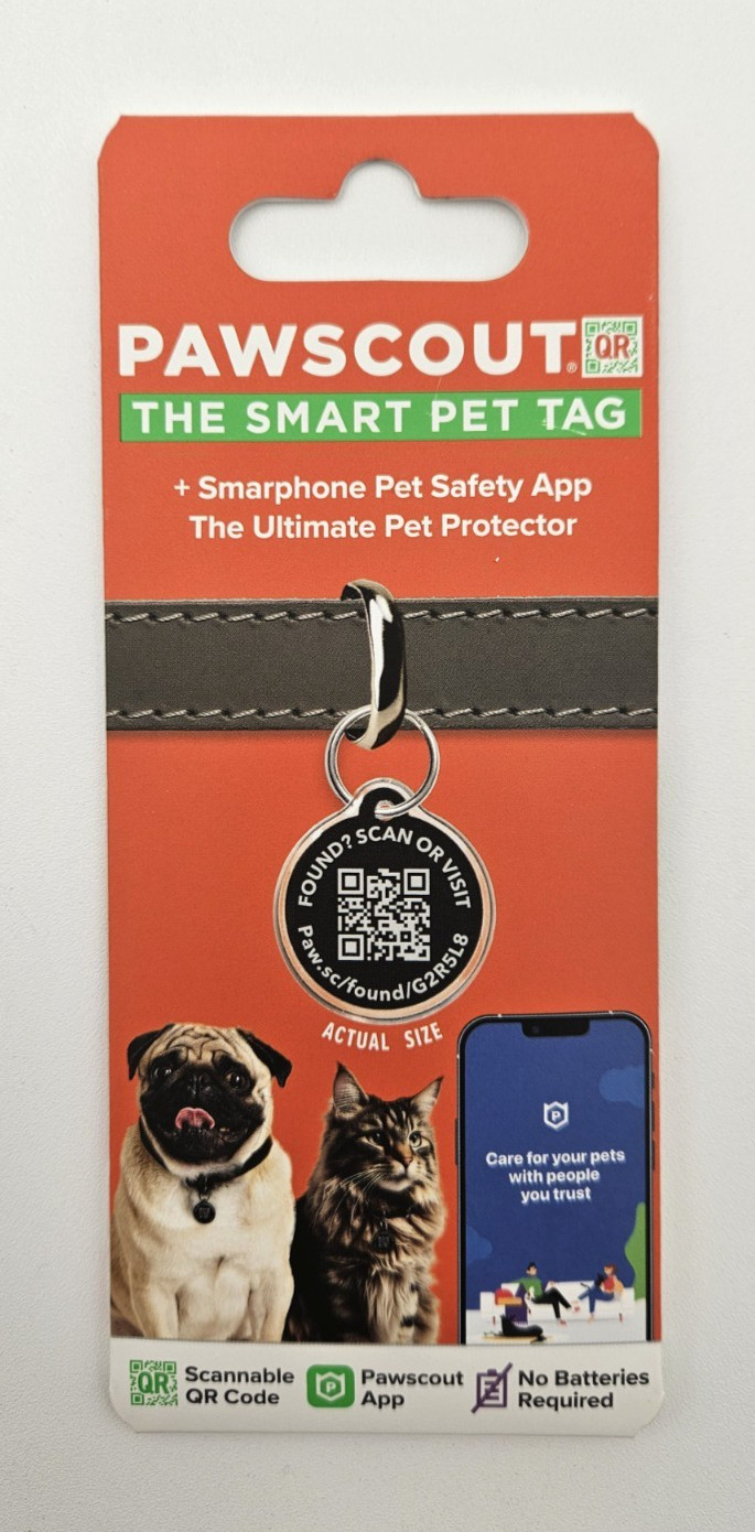 Pawscout QR The Smart Pet Tag Finder for Dogs/Cats Connects To Your Phone