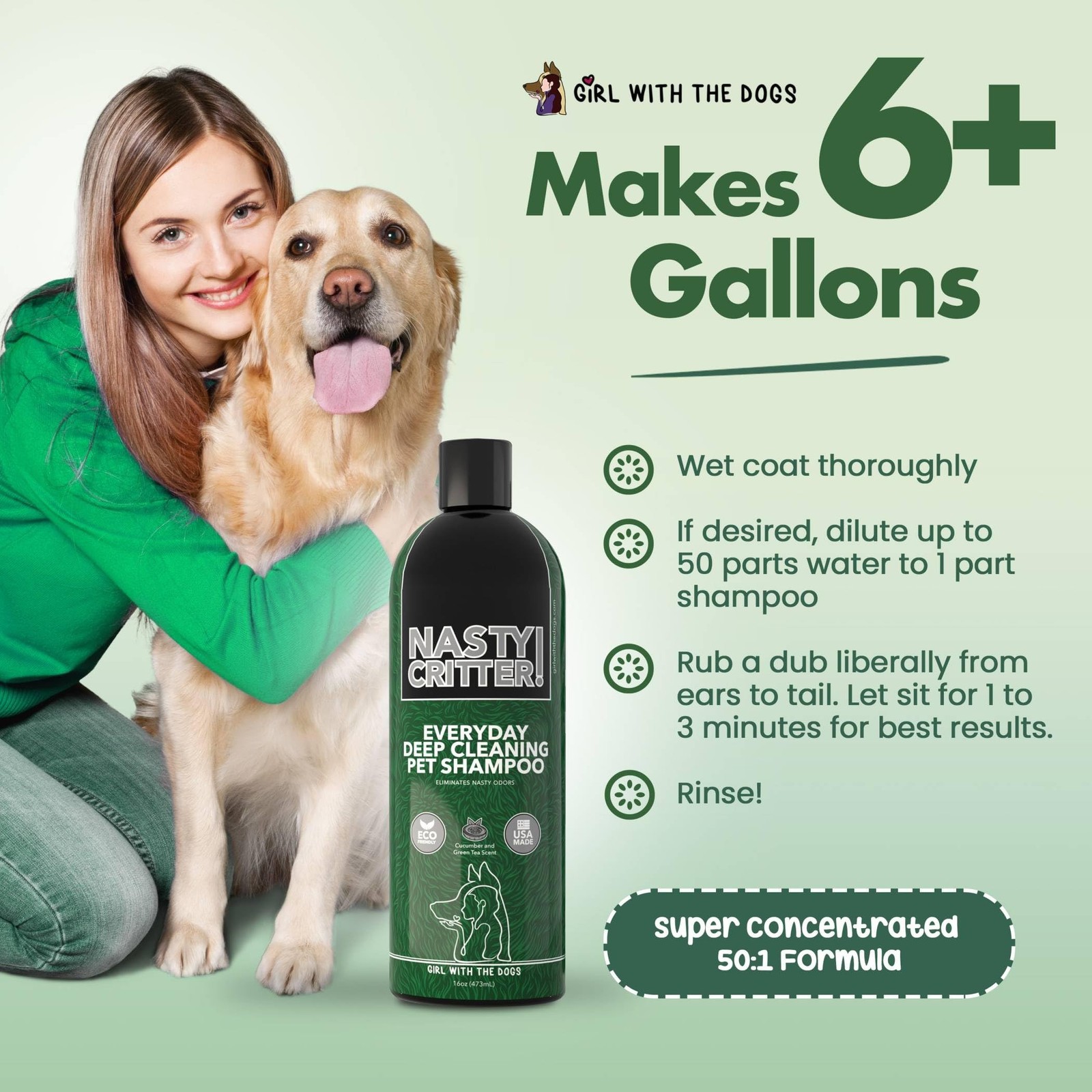 Fluff Off! by Girl With The Dogs, Natural Deshedding Dog & Cat Conditioner 16…