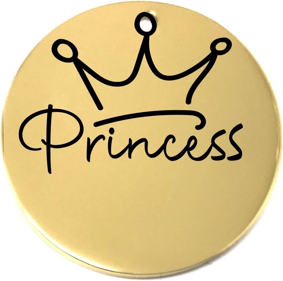 Princess Laser Engraved Pet Name Tags Personalized on Both Sides for Pet Collar