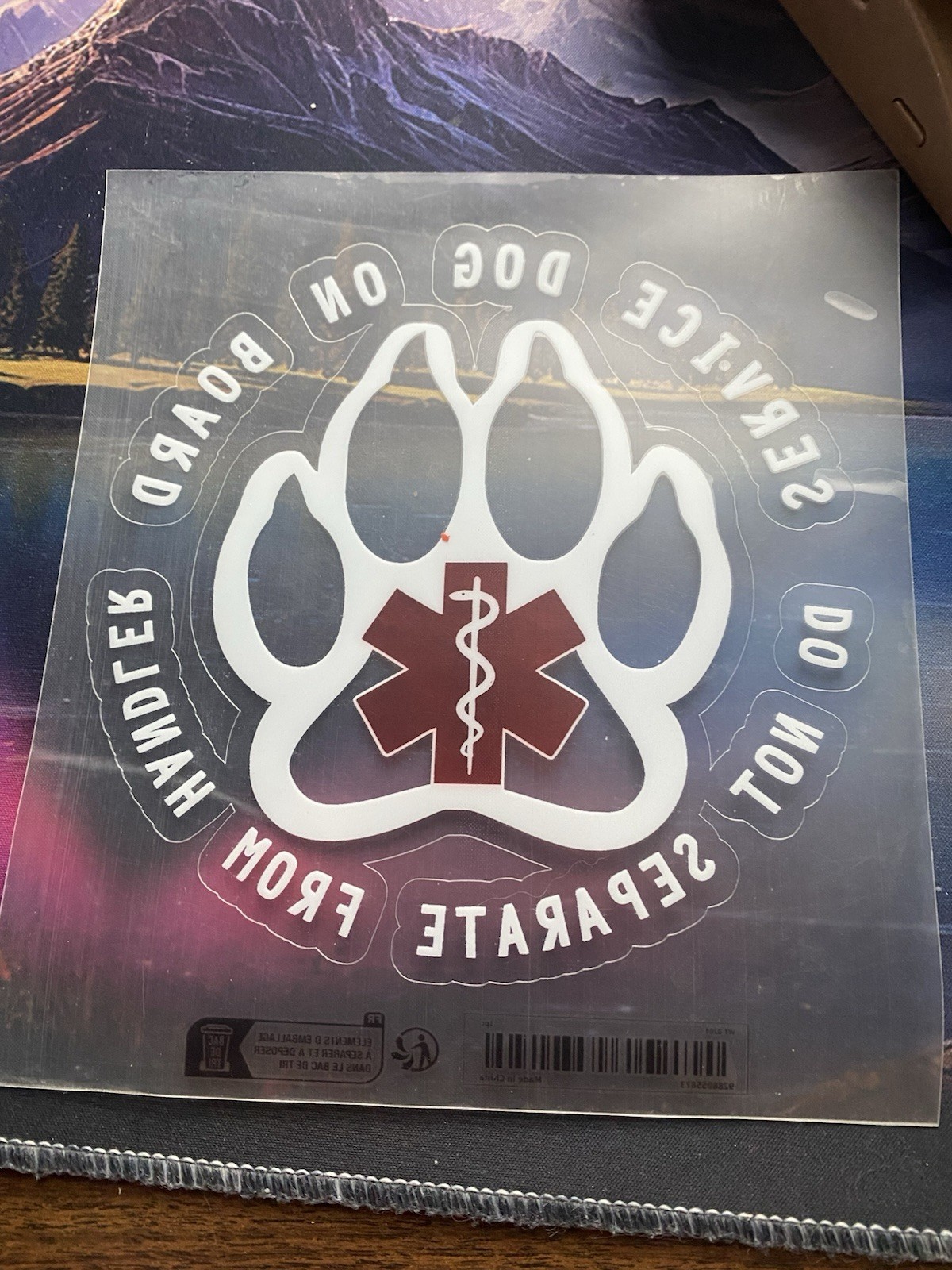 “Service Dog On Board” Vehicle Bundle – 2 Jumbo Decals, Dog Tag & Key Chain