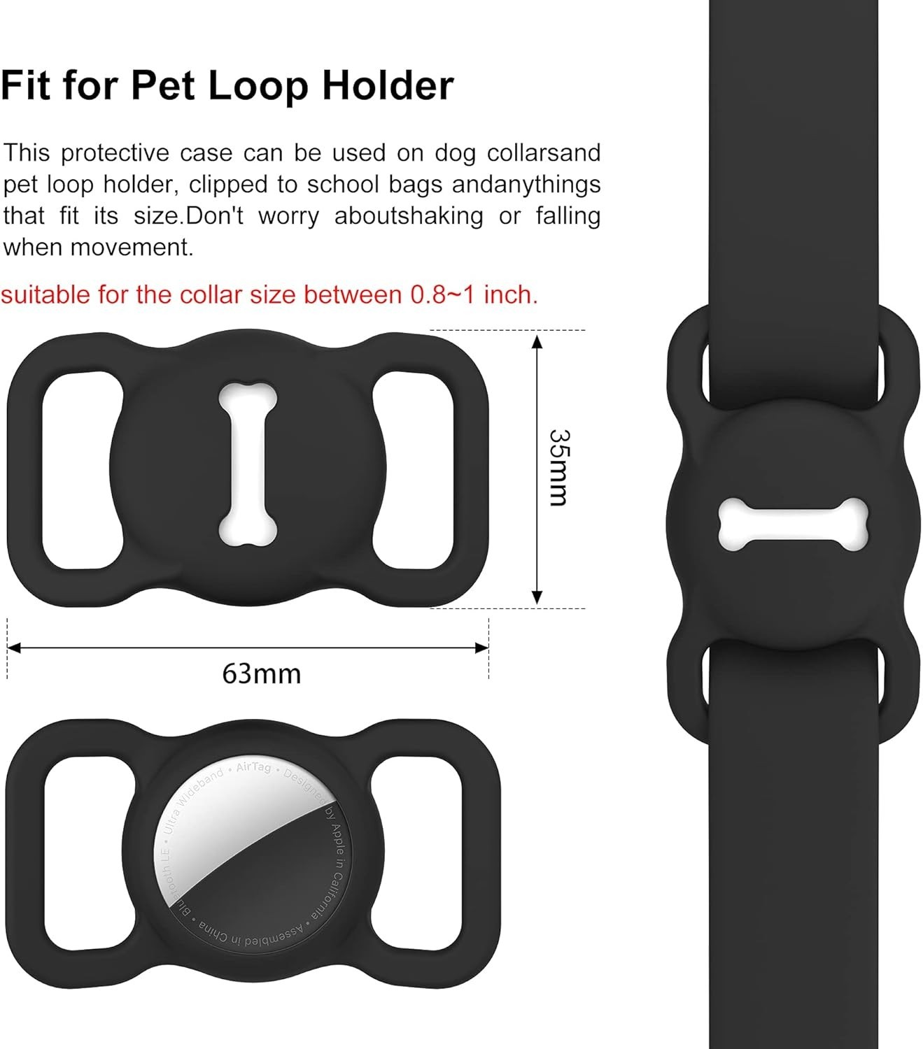 For Airtag Dog Collar Holder (1St & 2Nd Generation) Air Tag Protective Cat Airta
