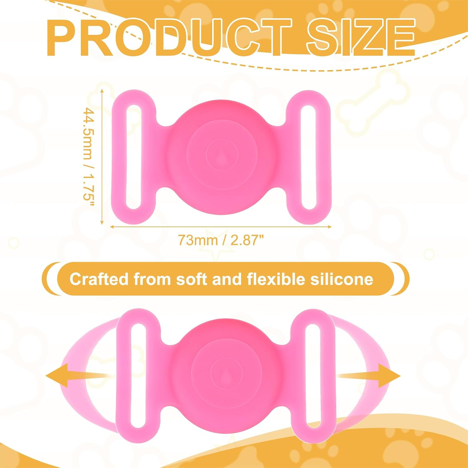 Dog Collar Tag, Dog Tracker Holder Silicone Tag Protective Case Waterproof Cat C