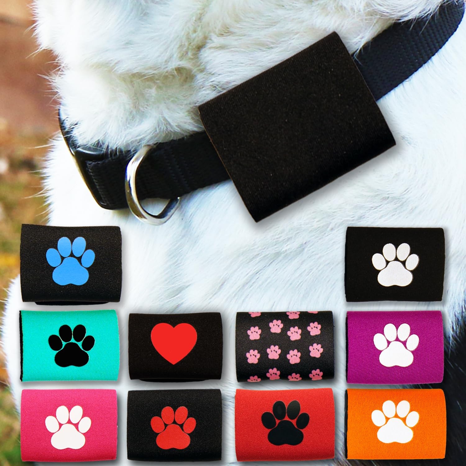 Dapper Dog Pet Tag Silencer and AirTag Holder Black
