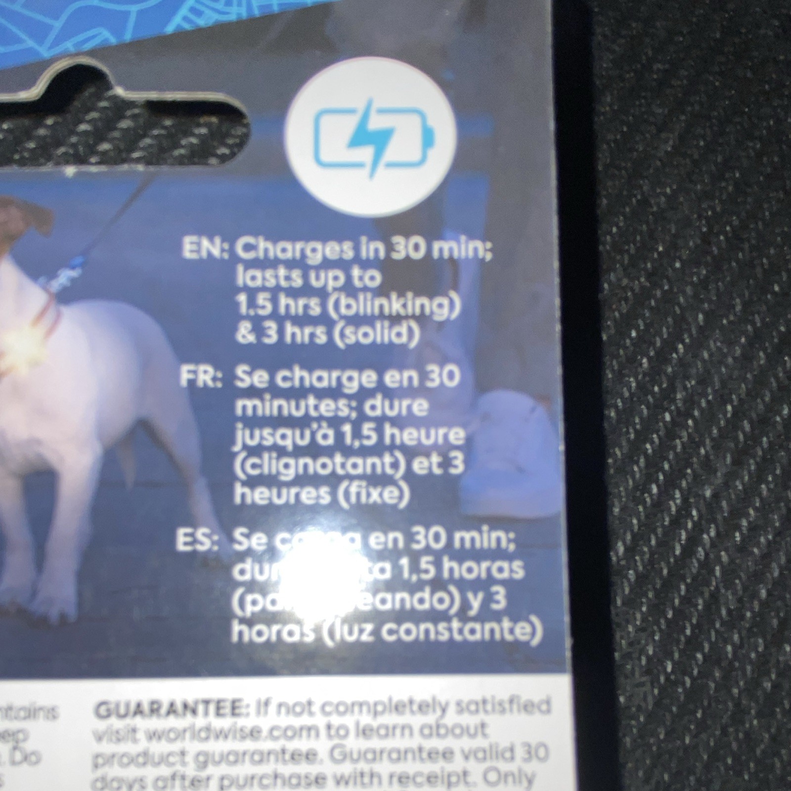 Sherpa See Me Rechargeable LED Safety Light Collar Charm, Water-Resistant Blue