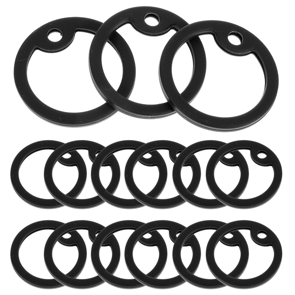15Pcs Reusable Silicone Dog Tag Silencers Black for Pets with Noise Reduction