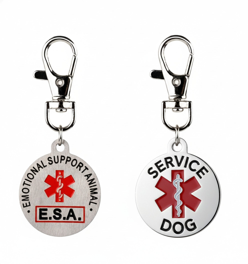 Service Dog Emotional Support Animal ESA Collar Tag Two Sided ALL ACCESS CANINE™