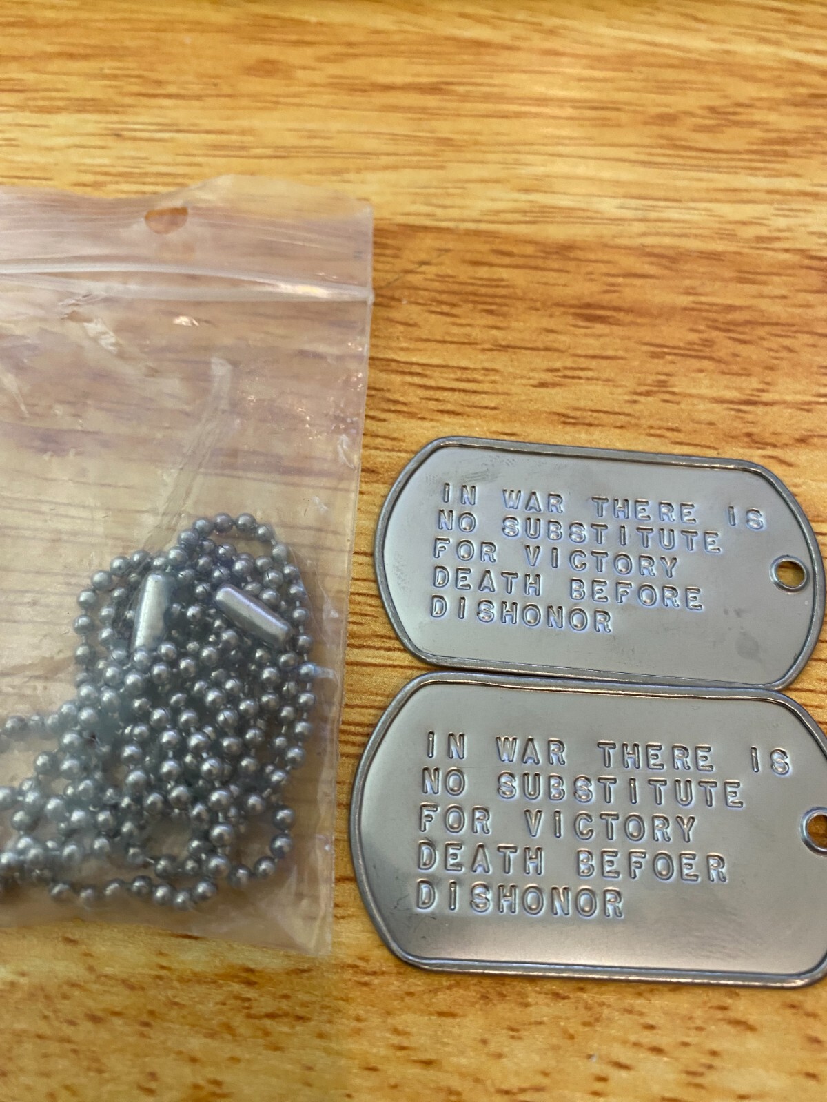 Military Dog Tags with Chain