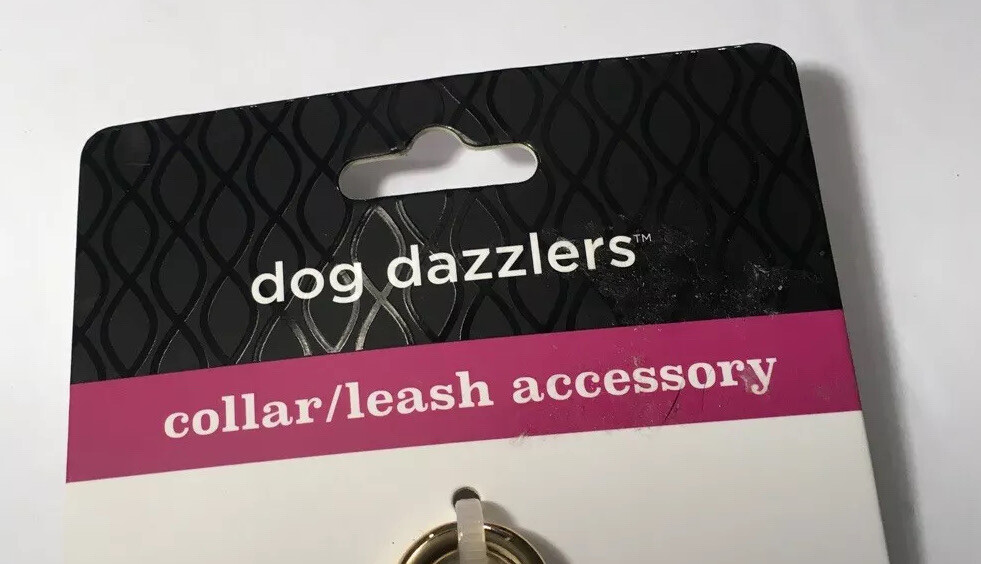 Dog Dazzlers-1 Piece Clip On Collar/Leash Charm-Gold Charm & Orange Tassle~New