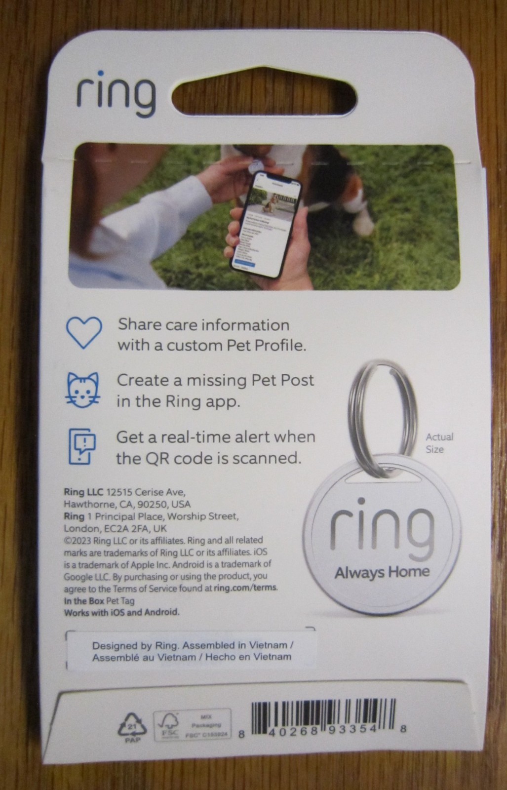 Qty.4 Ring Pet Tag Brand New Sealed QR code keychain security tracker BRAND NEW