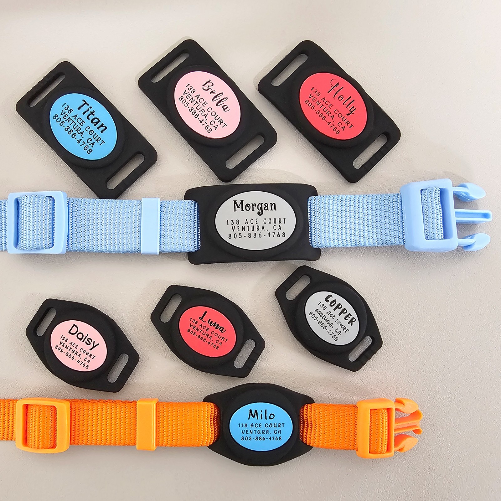 Leash King Personalized Pet Collar AirTag Holder, Slide-On Case for Dog and Cat