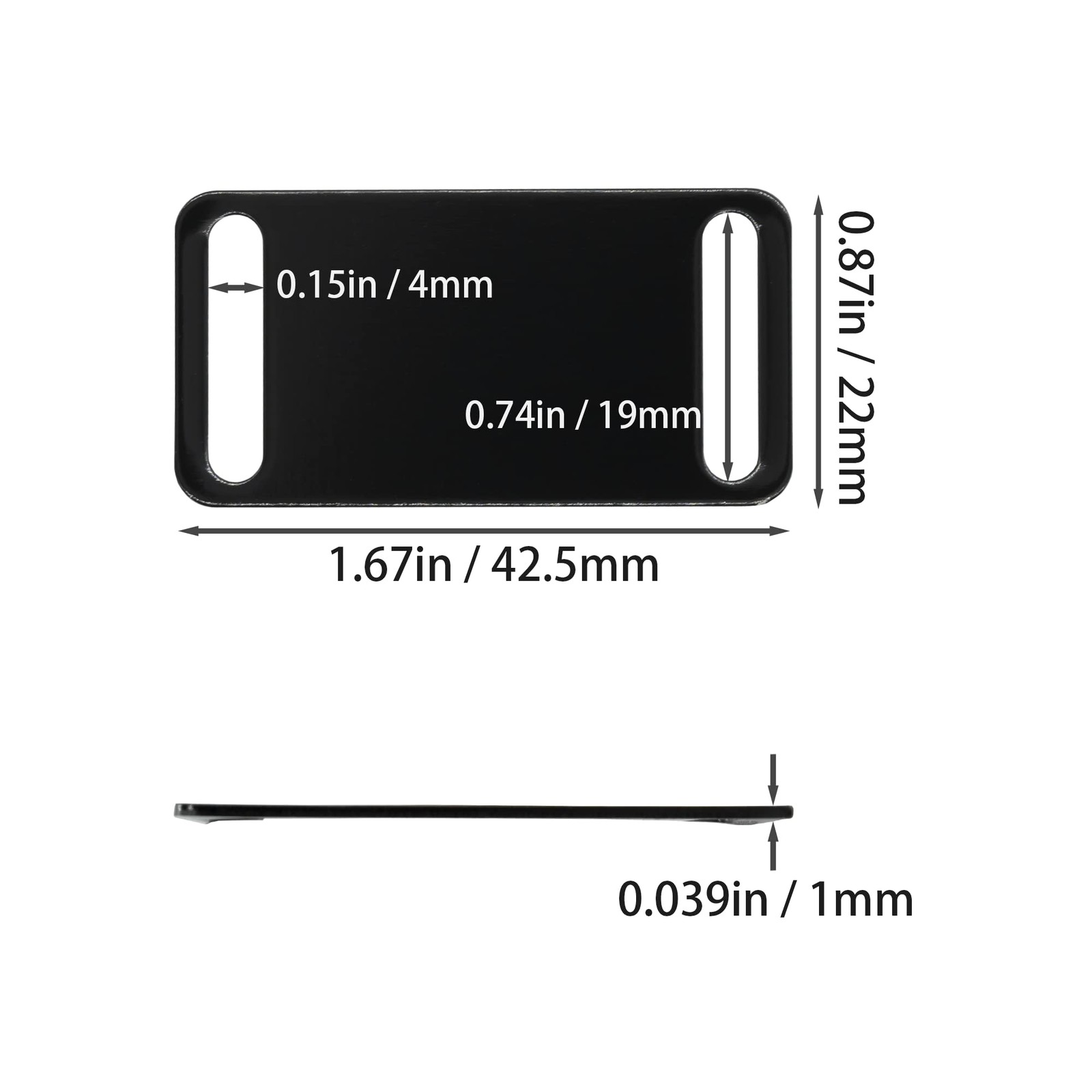 25 PCS Black Aluminum Engraving Blanks Tags Stamping Blank Dog Pet ID Tag