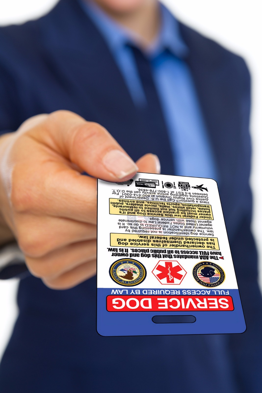 Service Dog ID Card (Badge) & Certificate with FREE Collar Tag ($25 VALUE)