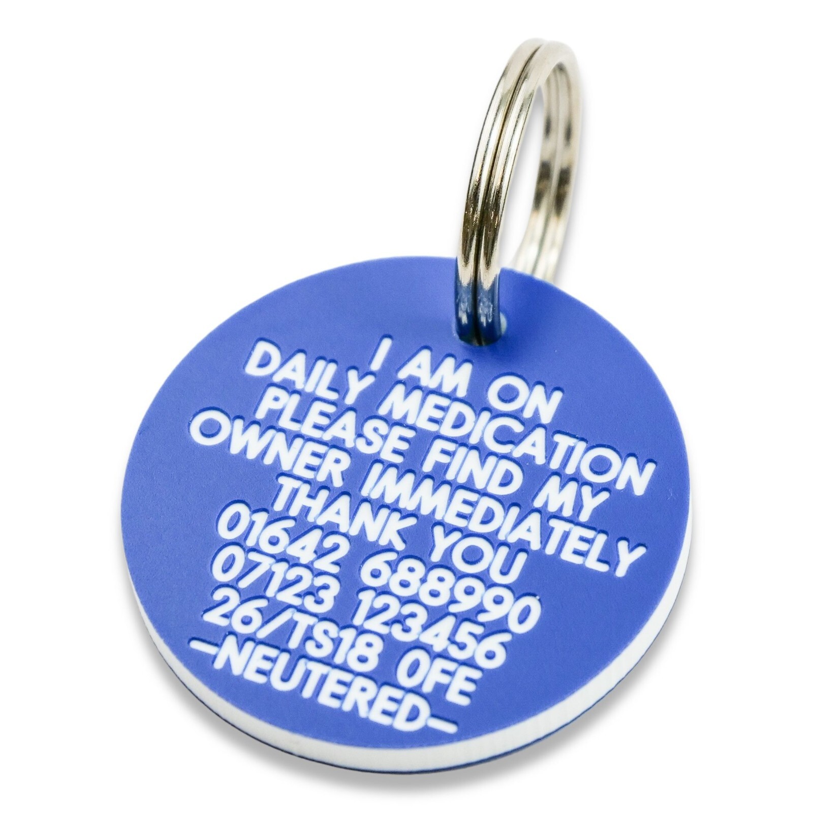 Pet Dog Cat ID Collar Tags – Deeply engraved FREE, 33mm Plastic Disc. 7 COLOURS