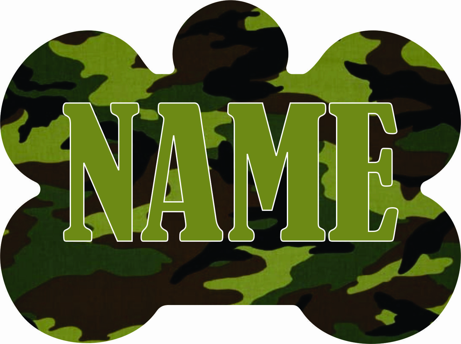 Personalized PET ID TAG Custom CAMOUFLAGE Theme Any Name Dog Tag Printed 2 Sides