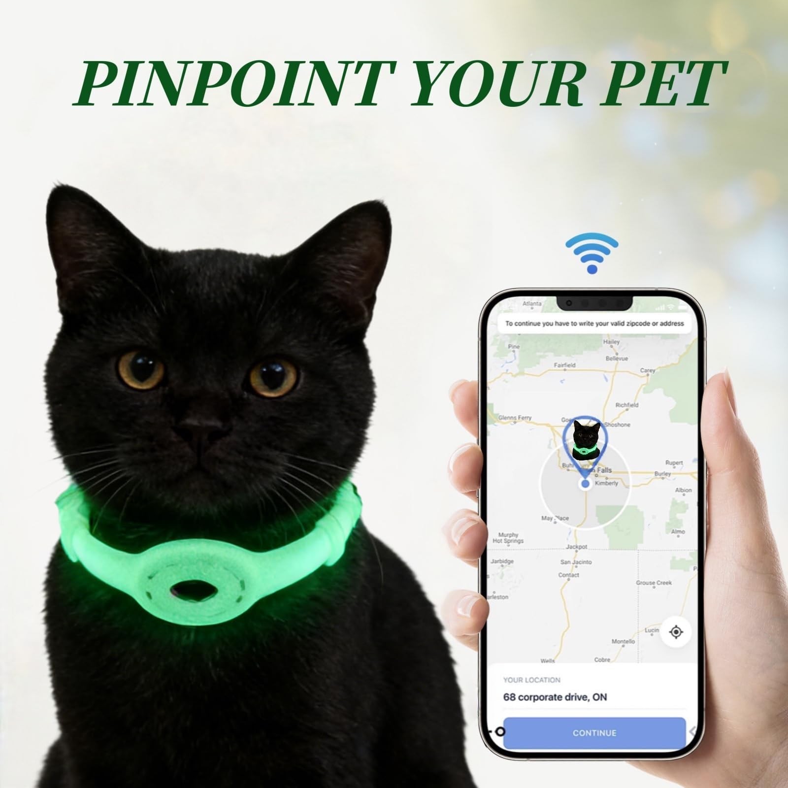 Airtag Protector Silicone Luminous Collar Adjustable Loss Prevention Eye-catc…