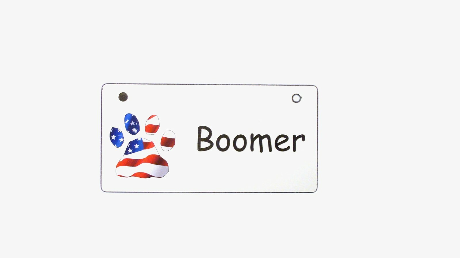 USA Flag Dog Paw Personalized 5″ x 2.5″ Dog Crate Tag FREE SHIPPING