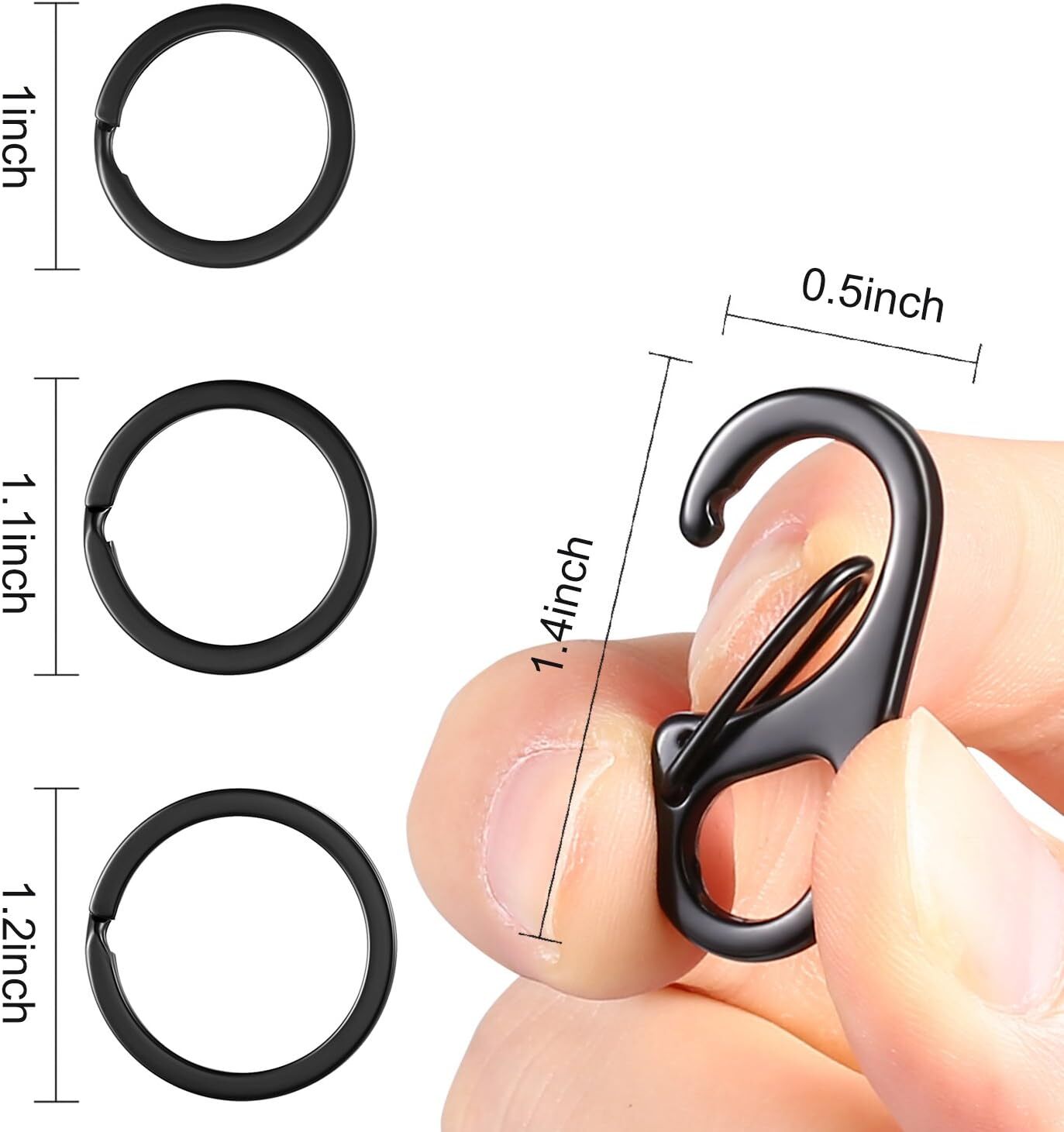 Dog Tag Clips Rings 3 Sizes 1 1 Inch Zinc Alloy Hold Tags Securely 9 Pack