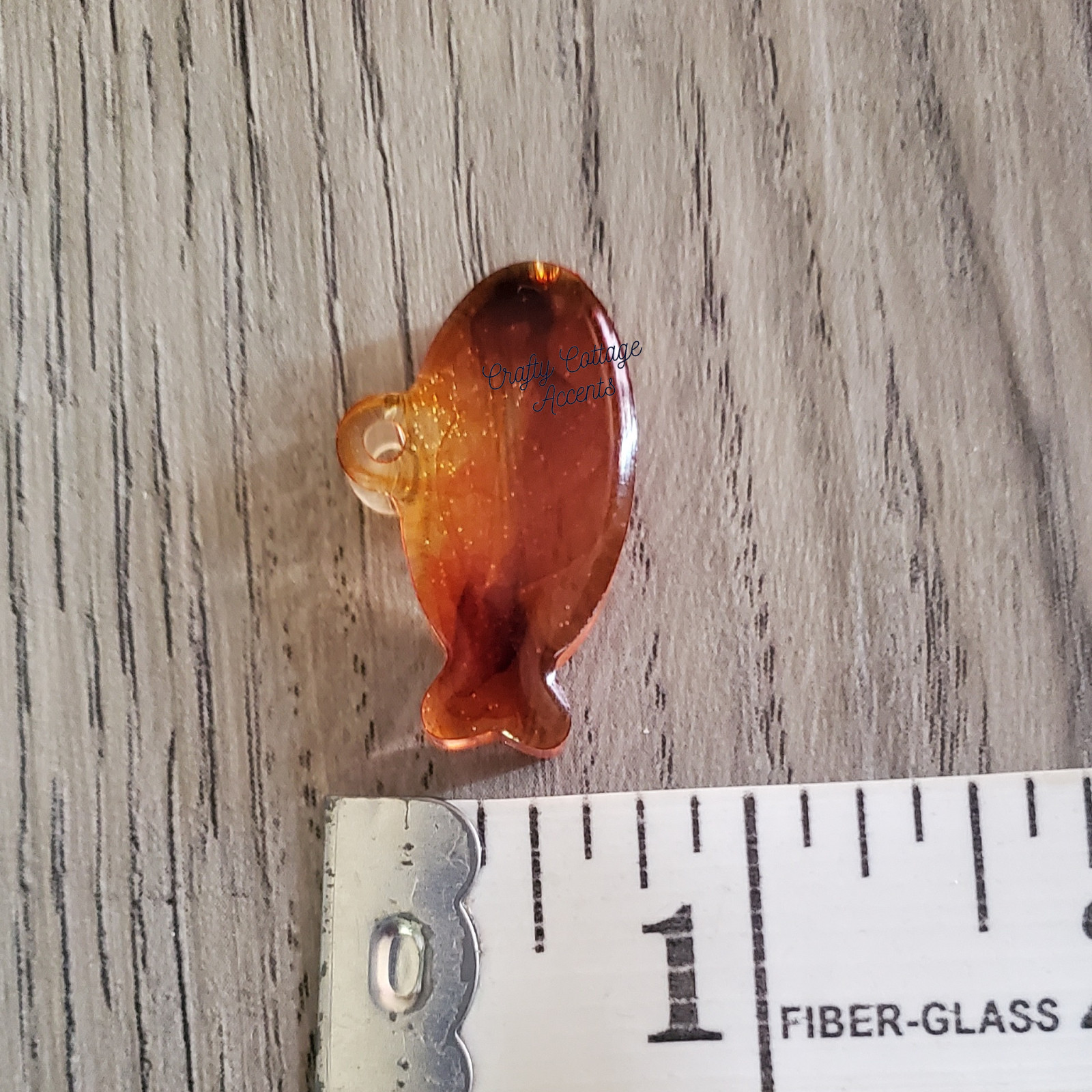 Handmade Resin Pet Cat Tag Collar Charm Orange Goldfish Accessory Gift