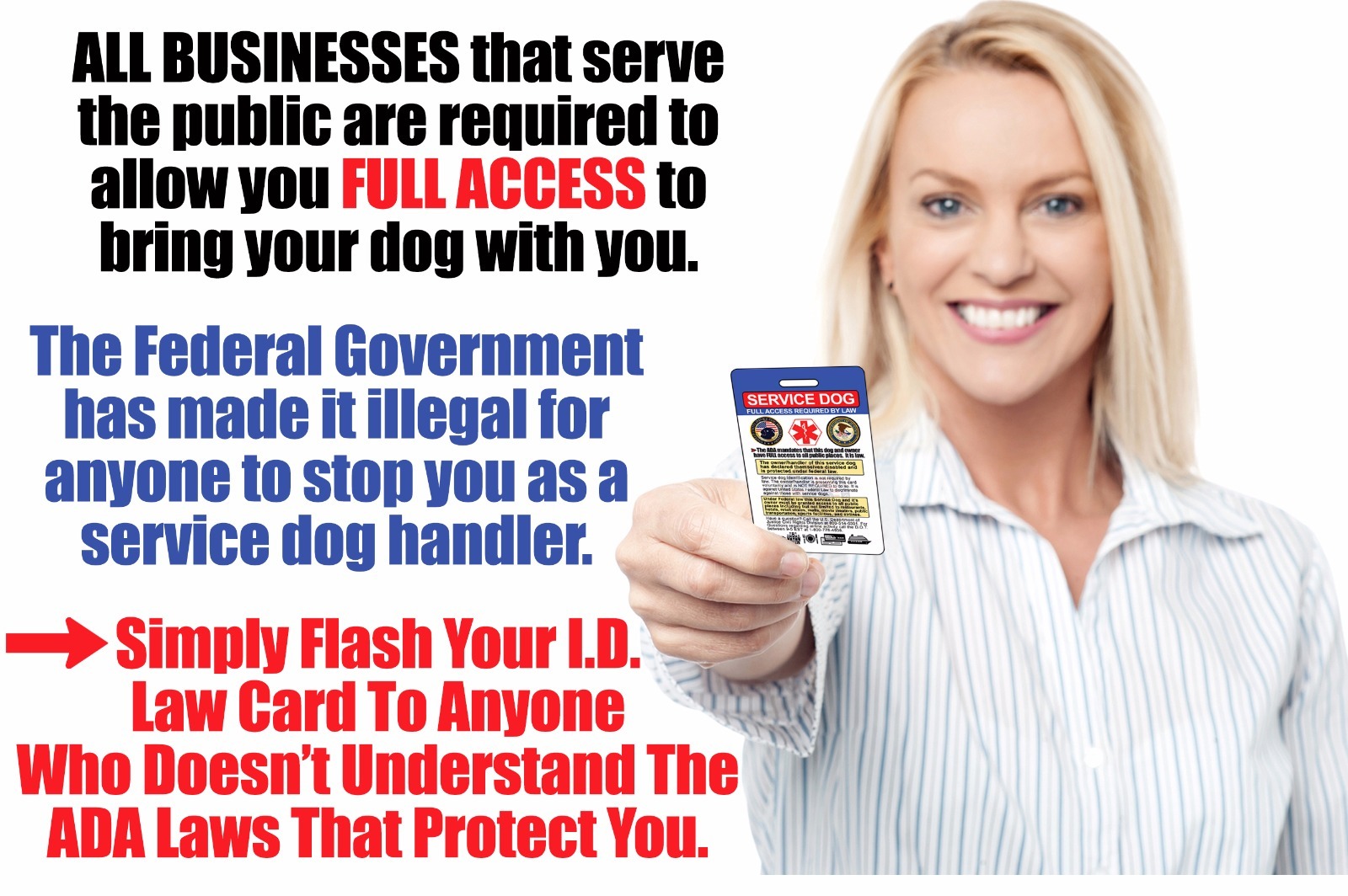Service Dog ID Card (Badge) & Certificate with FREE Collar Tag ($25 VALUE)