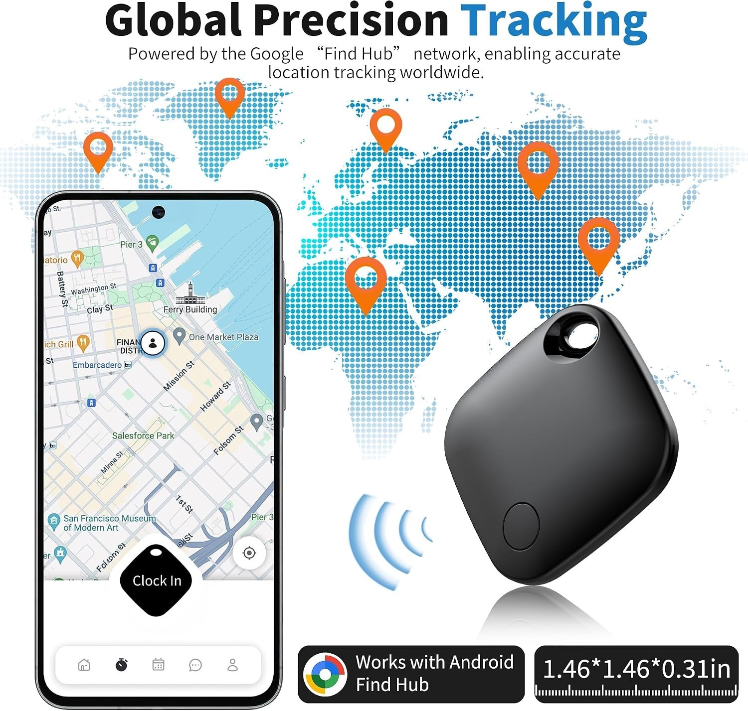 Waterproof Smart Tags – 4 Pack for Key & Luggage Tracking with 2- Life
