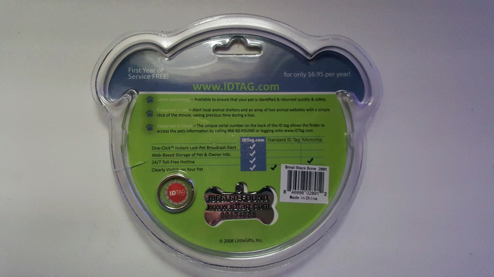 Dog ID tag Black Bone New In Package Lot Of 2