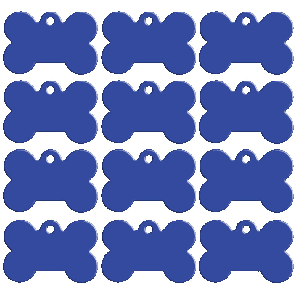100pcs Wholesale Dog Tag Bone Shape Blank Anodized Aluminum Bulk Pet Tags S M L