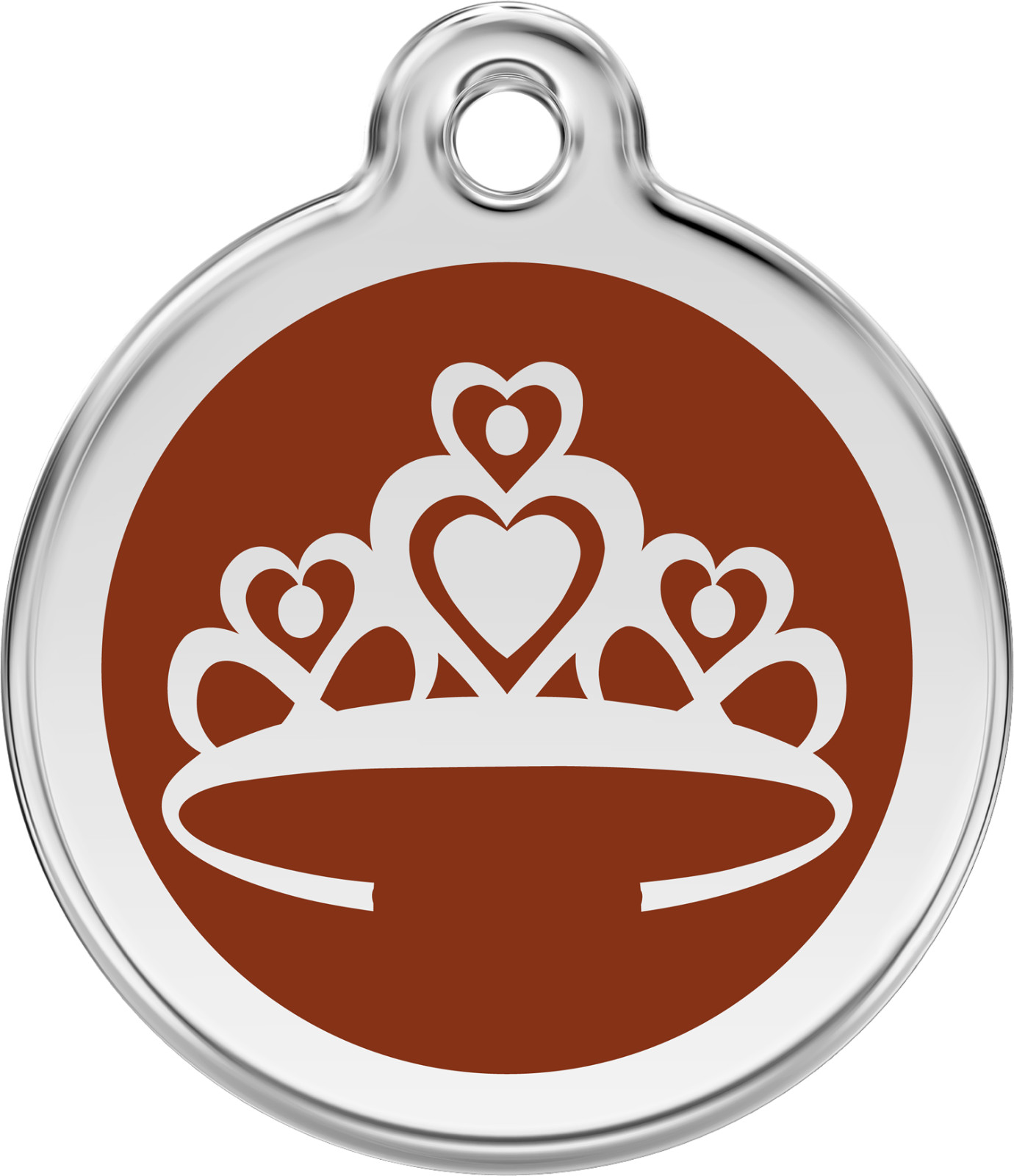 Stainless Steel Red Dingo Crown Dog Tag ID Red Purple Blue Green Pink Yellow