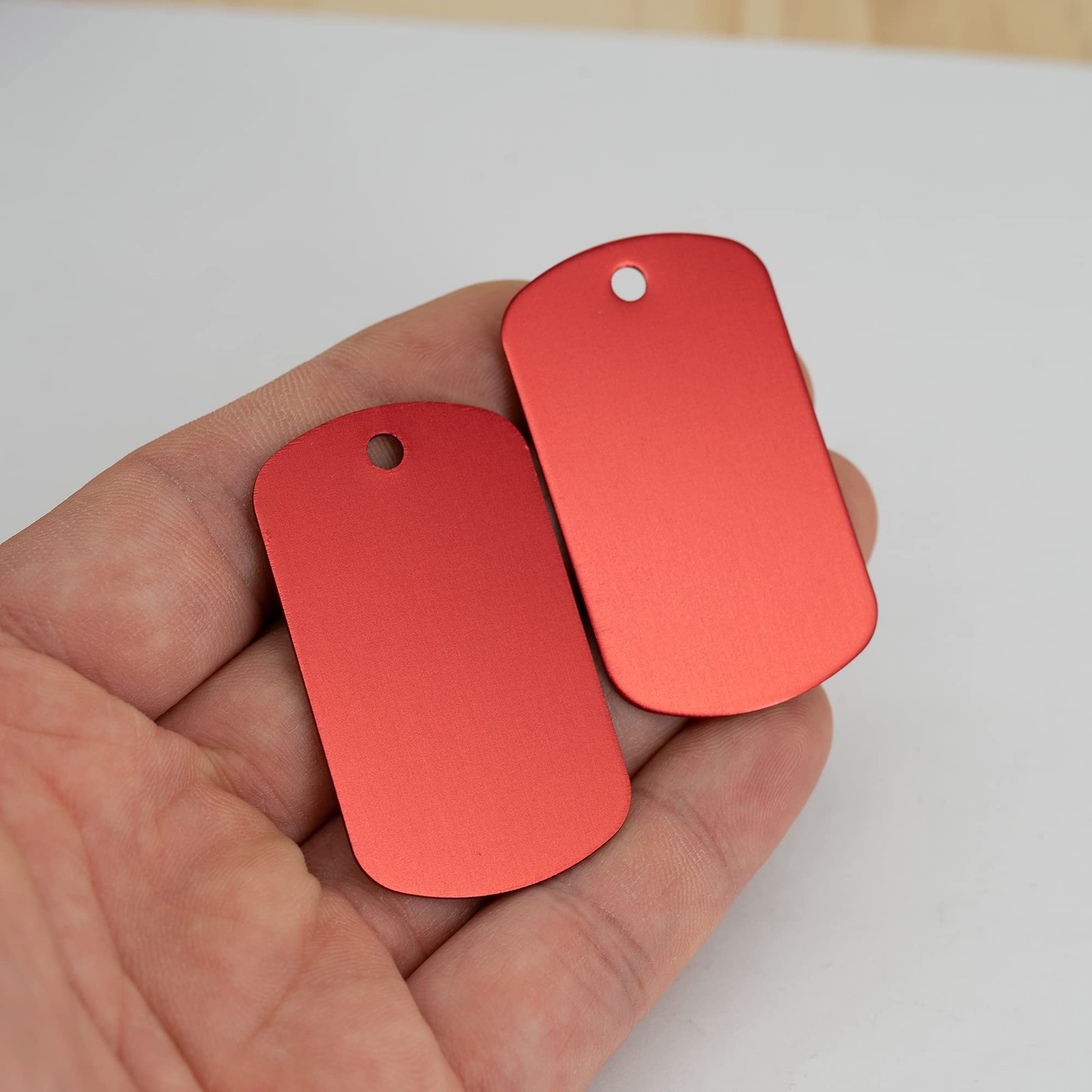 50 PCS Red Anodized Aluminum Engraving Blank Tags Stamping Blanks
