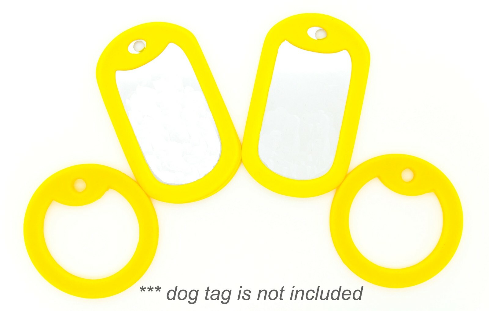 25 Pack Yellow Military Army Dog Tag Silencers Silicone Rubber ID Tag Covers