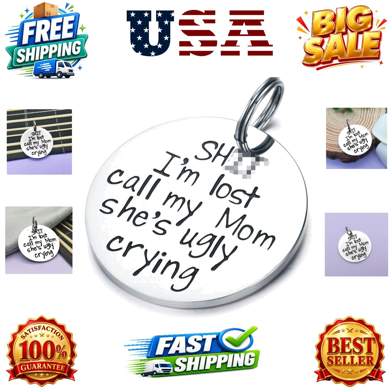 Funny Pet Tag Puppy Pet ID Tags for Cats Owner or Dog Lover Stainless Steel D…