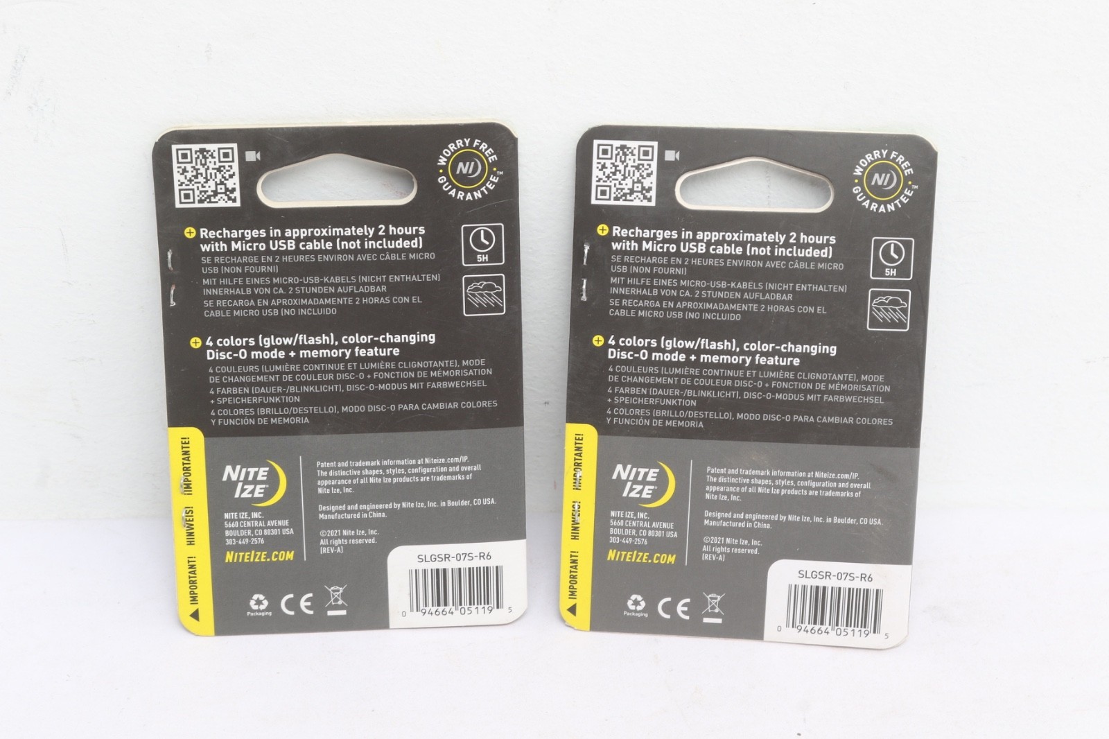 2 PACK – NITE IZE SPOTLIT DISC-O TECH CARABINER LIGHT LED SLGSR-07S-R6